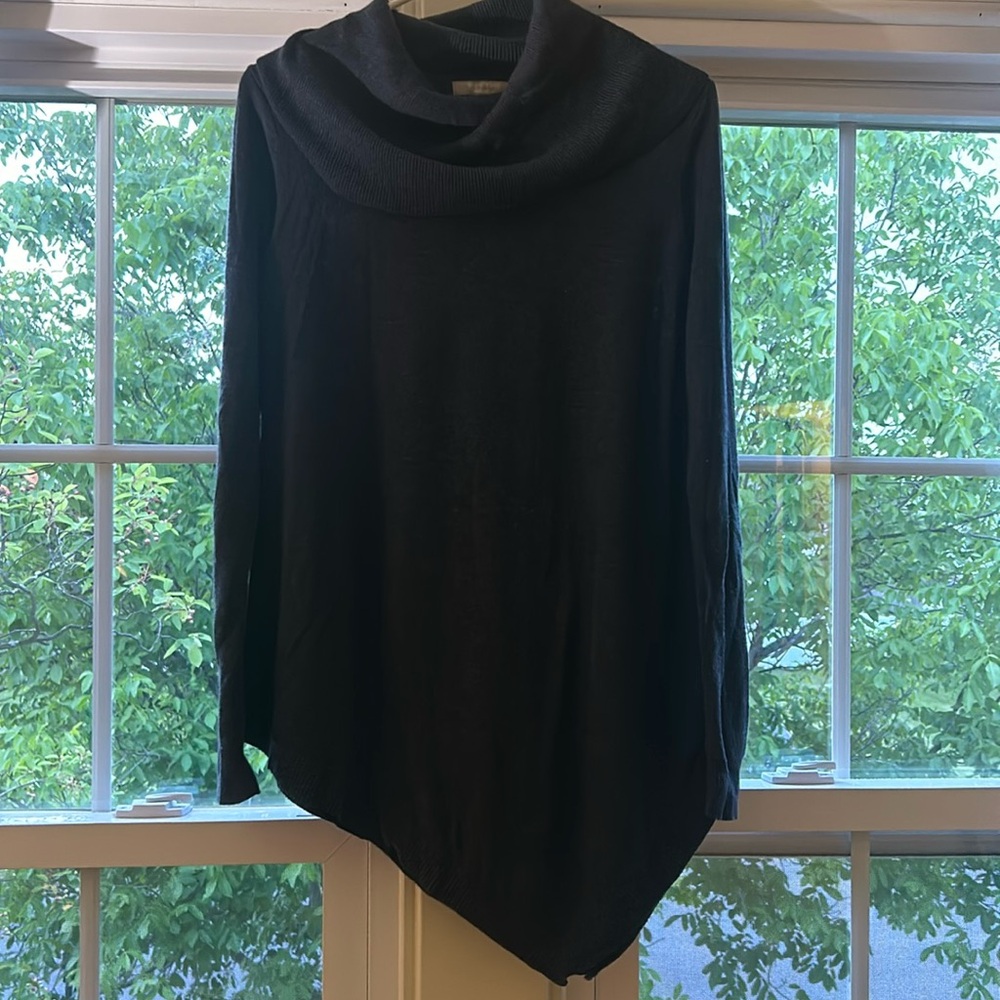 Joan bass studio size L cowl neck asymmetrical tunic, cashmere blend